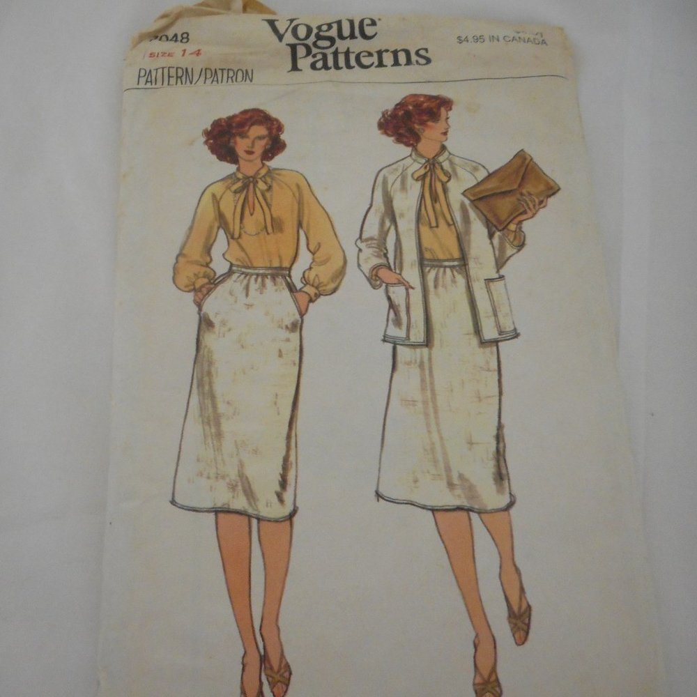 Vintage Vogue skirt Jacket cut sewing pattern 7048